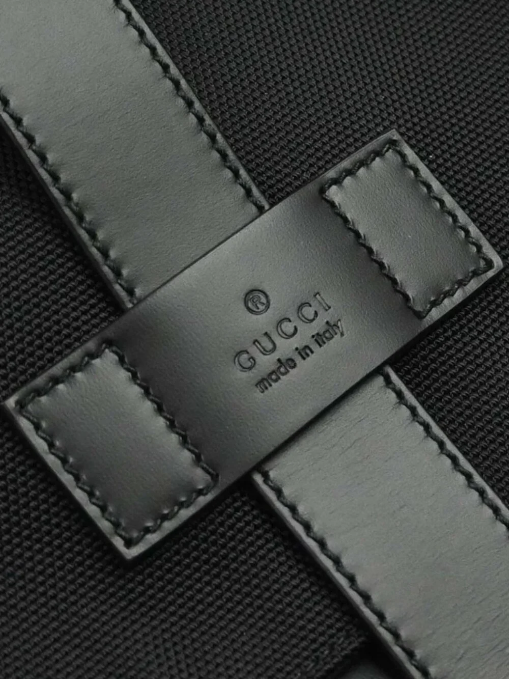 Gucci Black Techno Canvas Web Fold Over Backpack